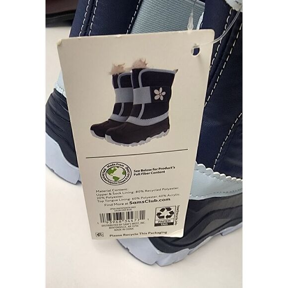 Member's Mark Girls Snow Boot Size 11/12 Cove Blue Daisy NWT - Picture 5 of 9